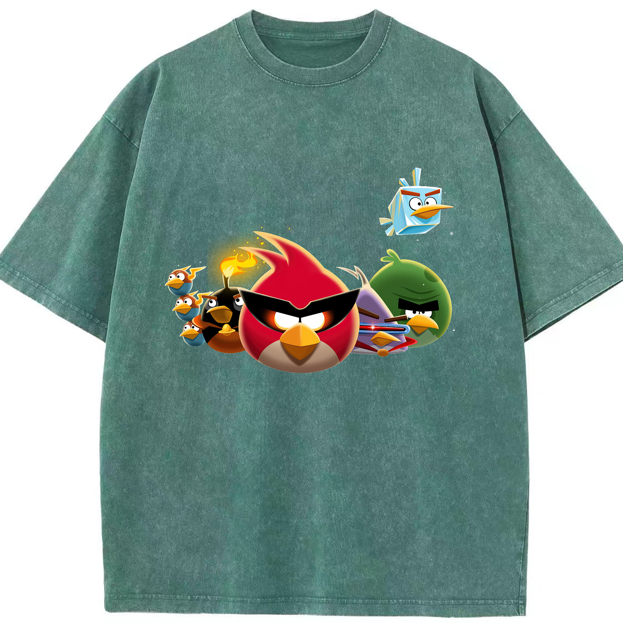 （画像用） Angry Birds アングリーバード 綿100% ヴィンテージ風 半袖Tシャツ（フロントプリント）